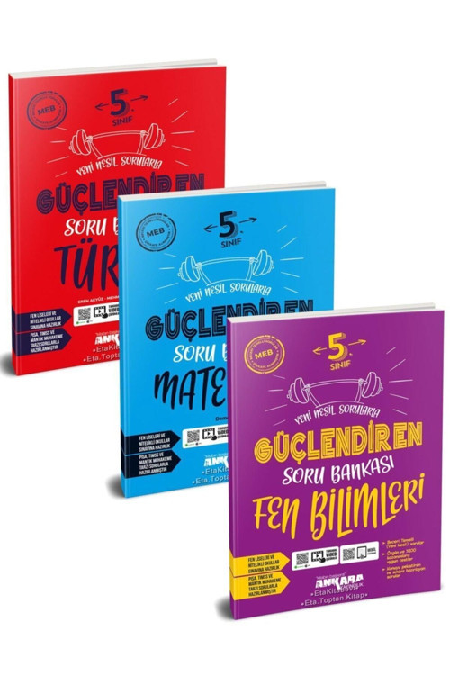 5.Sınıf Güçlendiren Türkçe-Matematik Ve Fen Bilimleri Soru Bankası Seti 3 Kitap