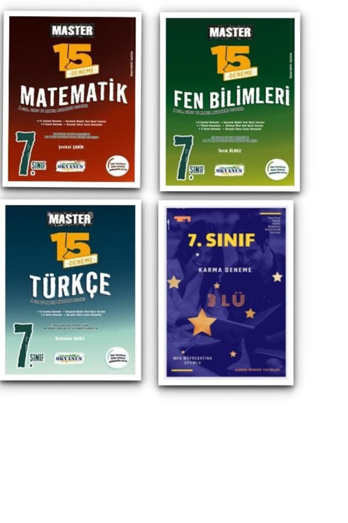 7.Sınıf Mtematik,Fen Bilgisitürkçe 15 Li Deneme Ve 3 Lü Karma Deneme