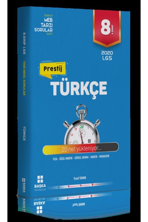 Başka Yayınları 8. Sınıf Türkçe Prestij Yeni Nesil Soru Bankası