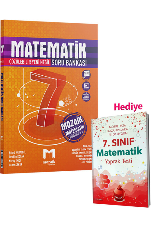 2024 Mozaik 7. Sınıf Matematik Soru Bankası (Nartest Yaprak Test Hediye)