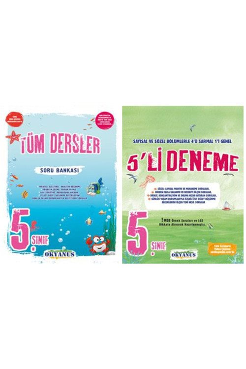 5.Sınıf Tüm Dersler Soru Bankası Ve 5'Li Genel Deneme Seti 2'Li