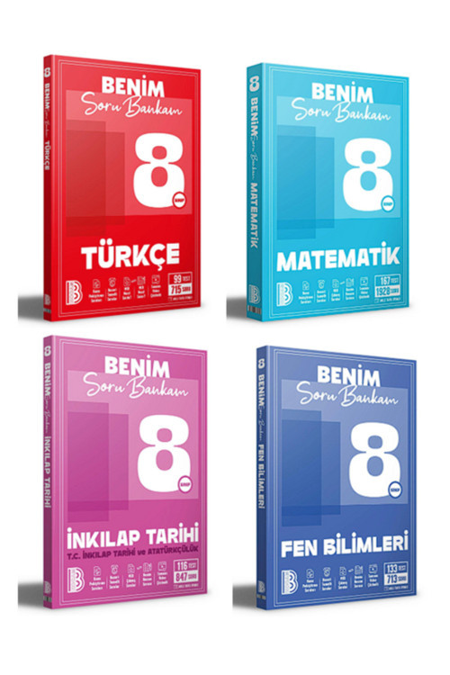 Benim Hocam 8. Sınıf Türkçe Matematik Fen İnkılap Soru Bankası 4 Kitap Seti
