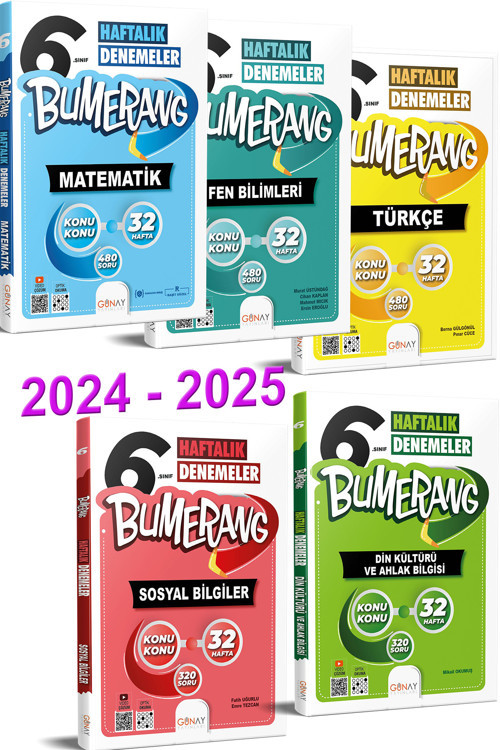 2024 2025 6.Sınıf Bumerang Serisi 32 Haftalık Deneme Seti 5 Ders