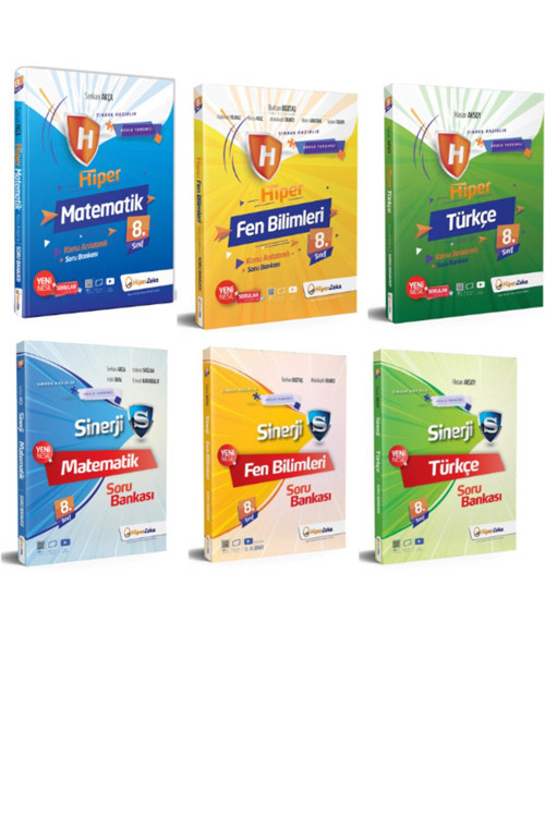 Yayınları 8.Sınıf Hiper Matematik Türkçe Fen Bilim.Konu Anlatımı+Sinerji Soru Bankası Set