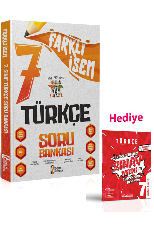 2024 Farklı Isem 7.Sınıf Türkçe Soru Bankası (Türkçe Deneme )