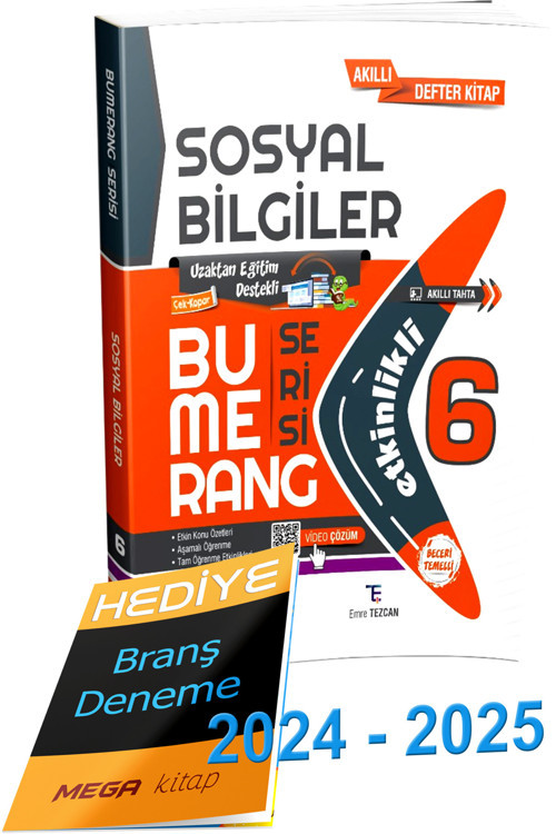 2024 2025 6.Sınıf Bumerang Etkinlikli Sosyal Bilgiler (Branş Deneme Hediyeli)