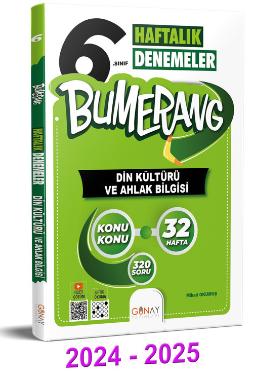 2024 2025 6.Sınıf Bumerang 32 Haftalık Din Kültürü Ve Ahlak Bilgisi Denemeleri