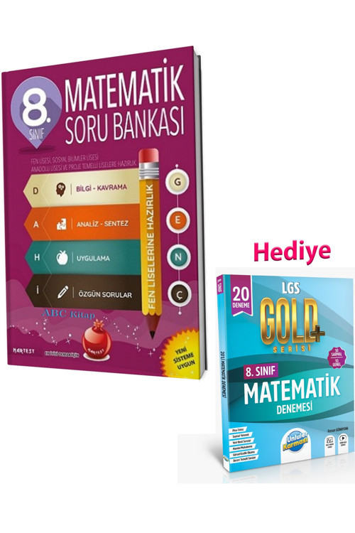 8. Sınıf Dahi Genç Matematik Soru Bankası Ve Ünlüler Karması Gold Matematik Deneme (2 Kitap)