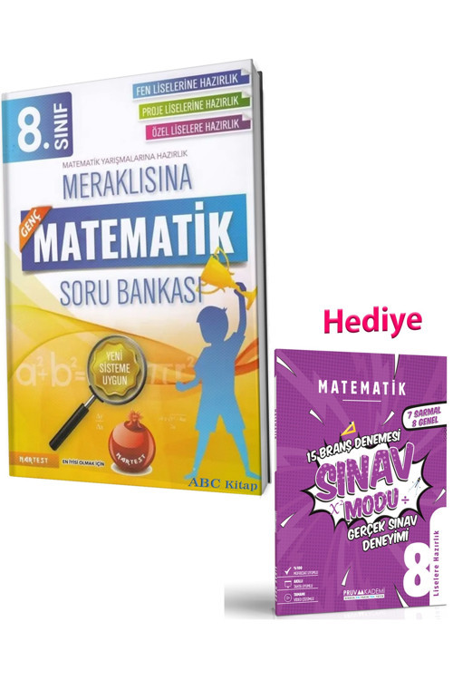 8. Sınıf Meraklısına Genç Matematik Soru Bankası Ve Pruva Sınav Modu Matematik Deneme (2 Kitap)