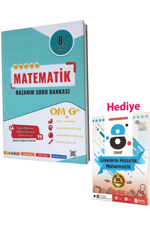 8. Sınıf Omage Kazanım Matematik Soru Bankası Ve Branş Akademi Matematik Deneme (2 Kitap)