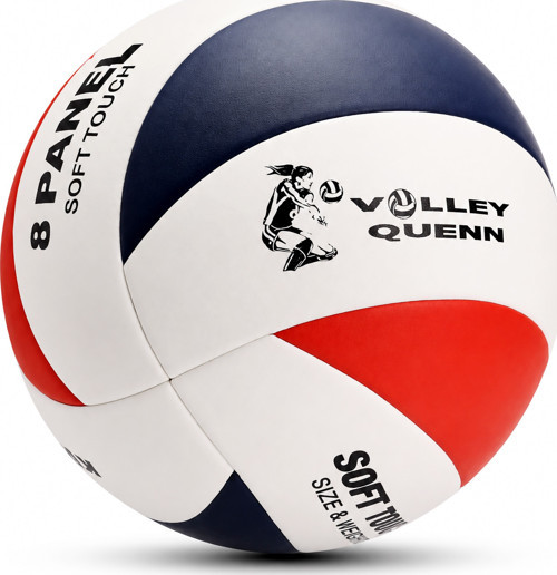 Voleybol Topu Swirl Soft Touch Yapıştırma Yumuşak Yüzey 8 Panel 5 Numara Kırmızı Beyaz KV600