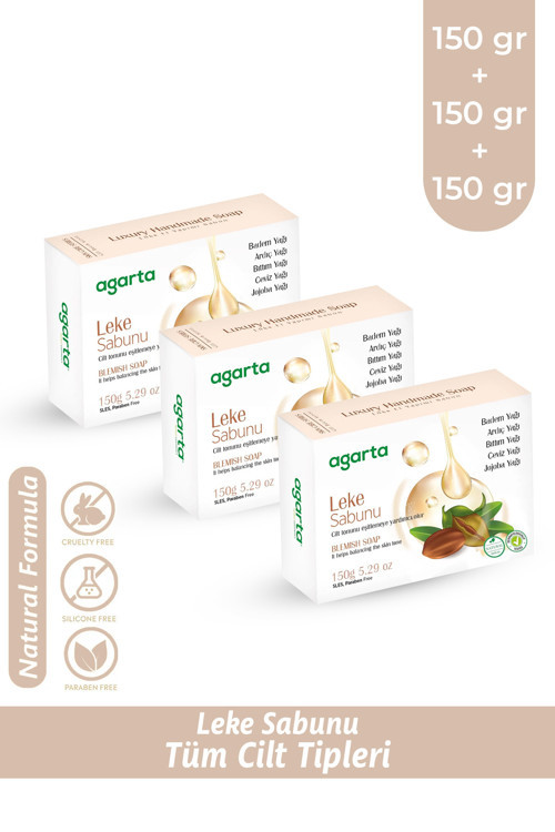 3 Adet Lekeli Ciltler Için Üretilmiş Doğal Sabun 150 gr