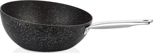 Black Line Boomerang Granit Döküm 30 cm Wok Tava Siyah