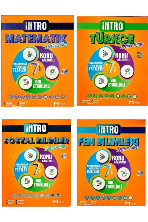 Mozaik 7. Sınıf Intro Defter ( Matematik -Türkçe -Fen -Sosyal) Set