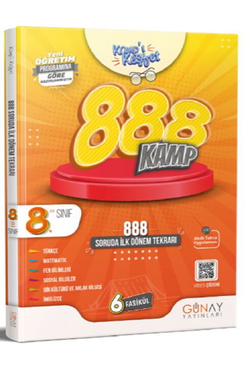8.Sınıf Günay İlk Dönem 888 Soruda Kamp Kitapı (Kampı Keşfet) / 6 Fasikül / 888 Soruda İlk Dönem