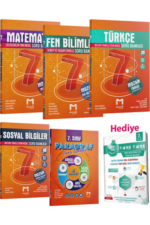 7. Sınıf Matematik Fen Türkçe Sosyal Paragraf Soru Seti 2024 (Din Kültürü Sb Hediye)