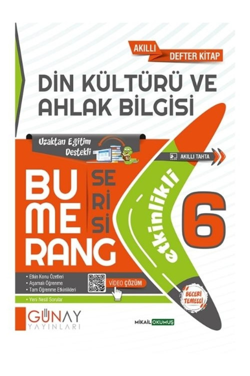 6. Sınıf Din Kültürü Ve Ahlak Bilgisi Bumerang Serisi Etkinlikli Akıllı Defter