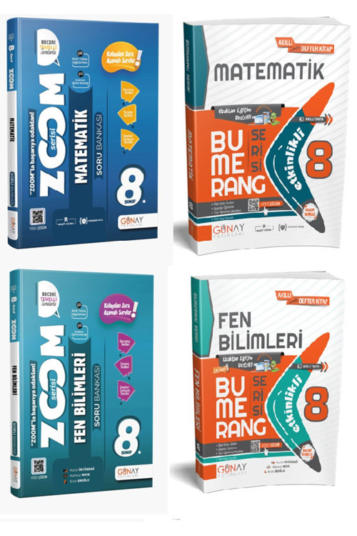 8. Sınıf Zoom Matematik + Fen Bilimleri -- Bumerang Matematik + Fen Bilimleri Seti