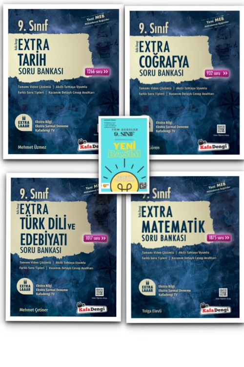 9.Sınıf Kafa Dengi Extra Türk Dili Ve Edebiyatı- Tarih- Coğrafya- Matematik Soru Bankası + Tüm Dersl