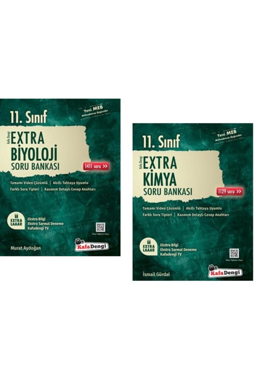 Kafadengi 2025 11. Sınıf Kimya + Biyoloji Extra Soru Bankası Seti 2 Kitap