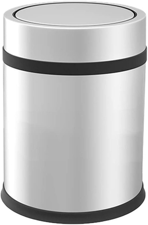 Premium Serisi Pratik Döner Kapaklı 8 Litre Mutfak/Banyo Çöp Kovası Paslanmaz Krom, 8l