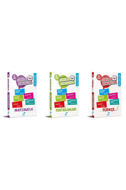 2025 5. Sınıf Matematik + Fen Bilimleri + Türkçe Sorular Konuşuyor Seti 3 Kitap Güncel