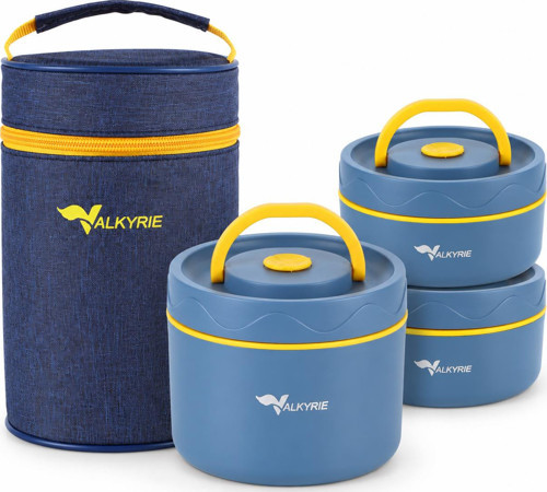 3 Göz Taraftar 304 Paslanmaz Çelik Yemek Lunch Box 420+420+550 ml Isı Yalıtımlı Çantalı