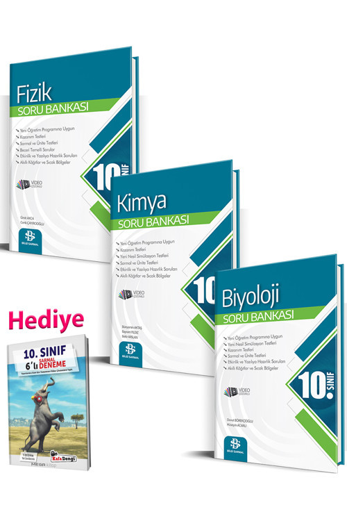 Bilgi Sarmal 10.Sınıf Fen Soru Seti (Fizik,Kimya,Biyoloji) 3 Ders (Kafadengi Genel Deneme Hediyeli)