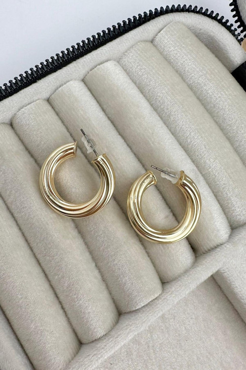 Gold Burgu Halka Küpe