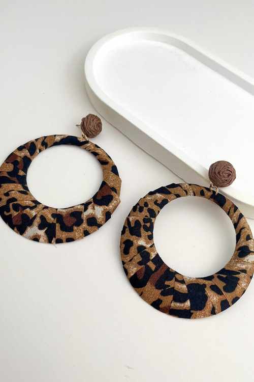 Büyük Halka Leopar Sallantılı Küpe (6cm-8cm)