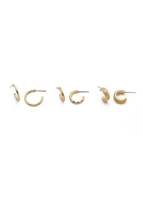 Gold Dokulu Küpe Seti
