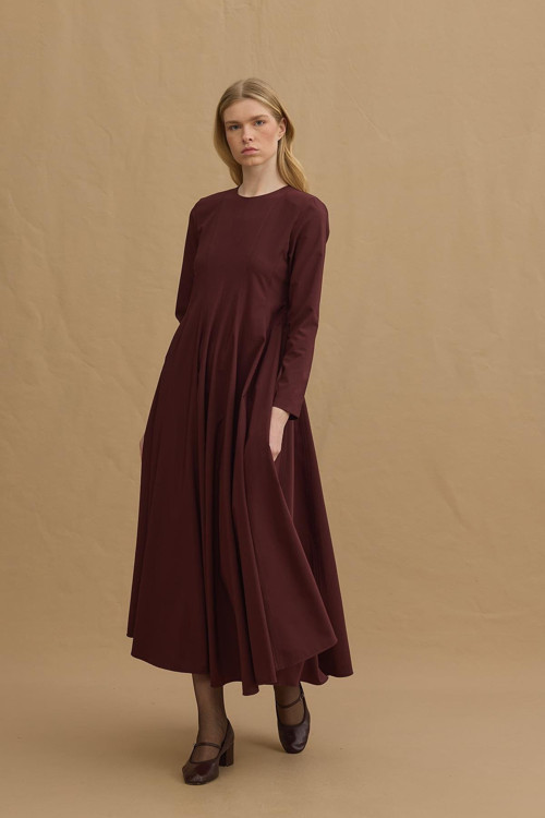 Godeli Maxi Elbise Bordo