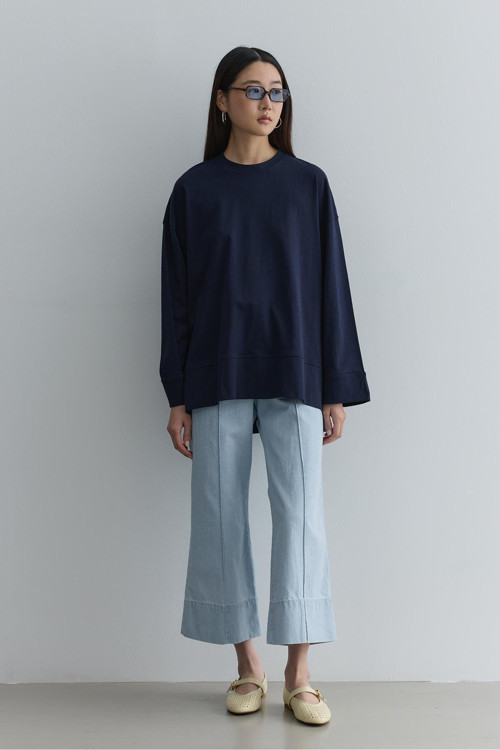 Kalın Katlamalı Sweatshirt Lacivert
