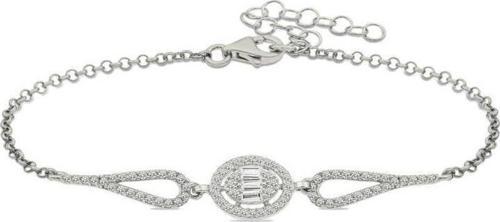 925 Ayar Gümüş Rodyum Oval Baget Bileklik