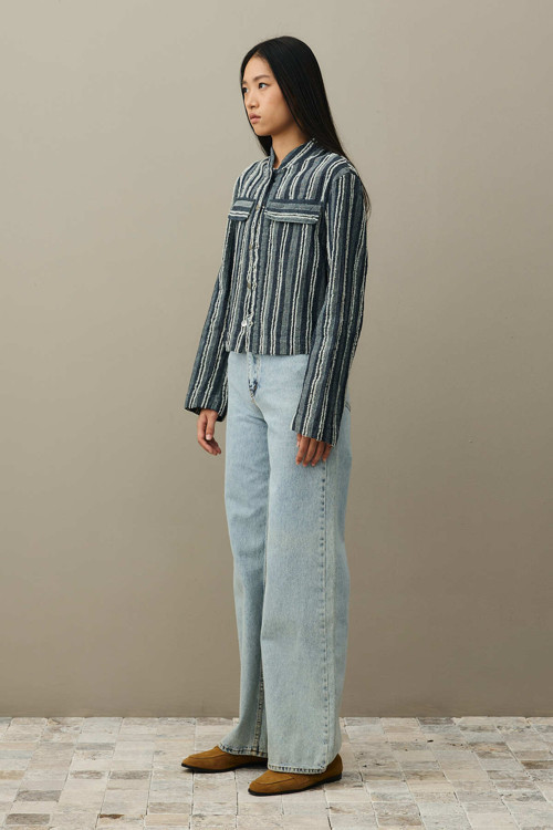Püsküllü Denim Bomb Ceket Mavi
