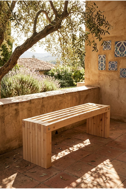 Dora Bench Naturel Bank 32 X 100 Ham Ladin Ağacı