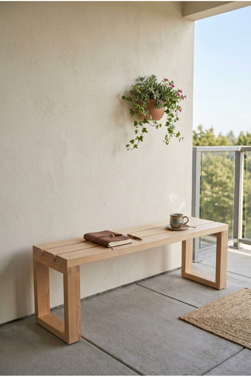Julie Bench Naturel Bank 30X100 Ham Ladin Ağacı