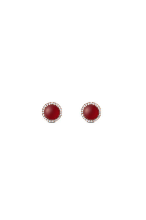 Audrey Earrings Red Agathe Rose Gold