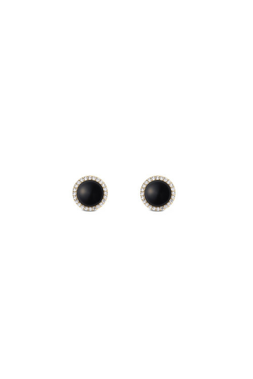 Audrey Earrings Black Agathe Gold