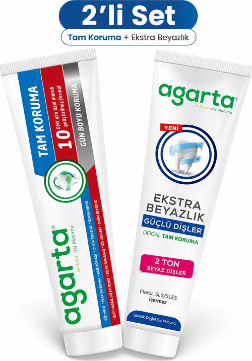 Doğal Tam koruma Diş Macunu 75 ML Gün Boyu Koruma & Ekstra Beyazlık 75 ML (Karma 2 Li Set)