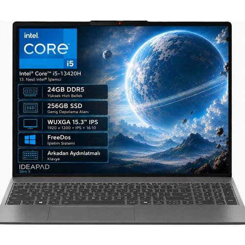 IP3 83K100Q0TR-06 i5-13420H 24GB DDR5 256GB SSD WUXGA 15.3" IPS FreeDos
