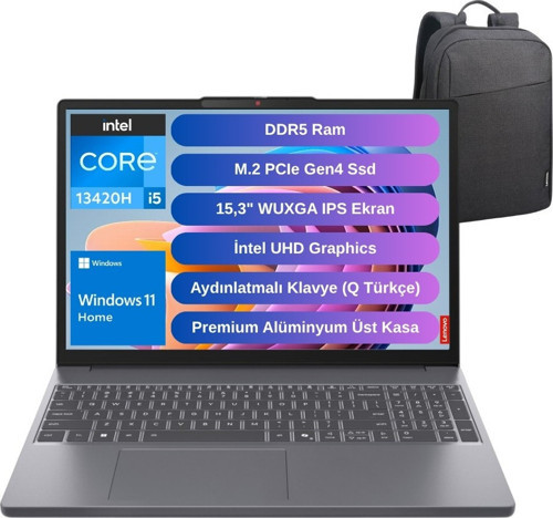 Ip3 83K100Q0TR I5-13420H 8gb Ddr5 1tb SSD Wuxga 15.3" IPS Wındows 11 Çanta