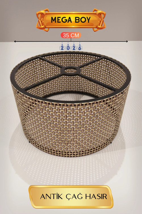 Antik Çağ Hasır Lambader Başlığı (35cm)