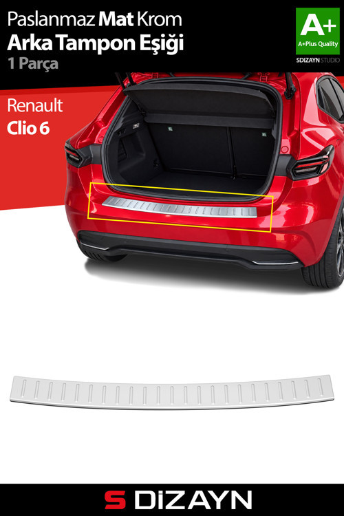 Renault Clio 6 Krom Arka Tampon Eşiği (Mat Krom) 2025 Üzeri A+ Kalite