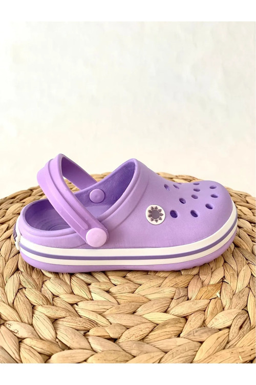 Ortopedik Çocuk Unisex Lila Hafif Esnek Yazlık Plaj Günlük Terlik