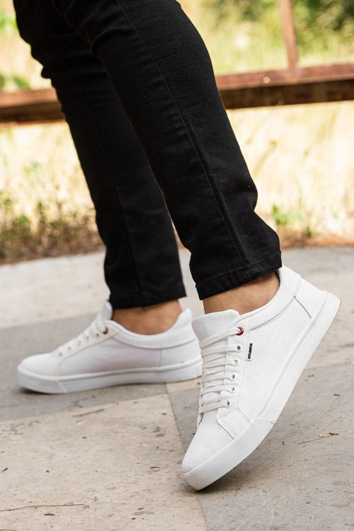 Erkek Beyaz Bağcıklı Rahat Yumuşak Düz Taban Şık Keten Casual Yürüyüş Spor Ayakkabı Sneaker