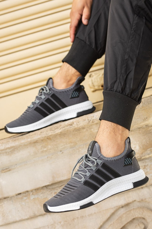 Unisex Füme Bağcıklı Günlük Rahat Taban Casual Hafif Esnek Yürüyüş Sneaker Spor Ayakkabı