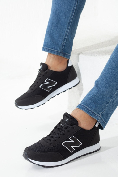 Erkek Siyah Beyaz New Model Günlük Casual Rahat Yumuşak Taban Sneaker Spor Yürüyüş Ayakkabı