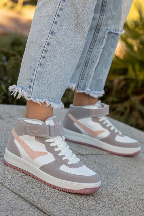 Kadın Buz Beyaz Günlük Ortopedik Sneaker Kaymaz Taban Dayanıklı Rahat Boğazlı Spor Ayakkabı