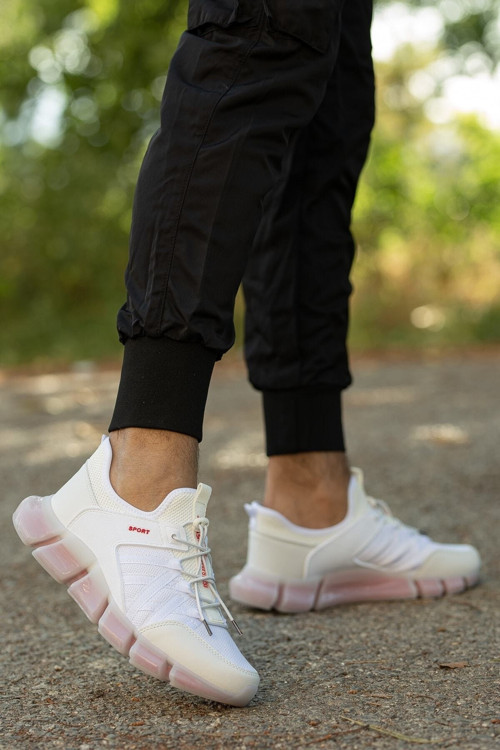 Erkek Beyaz Ortopedik Taban Rahat Yumuşak Konforlu Günlük Sneaker Yürüyüş Spor Ayakkabı